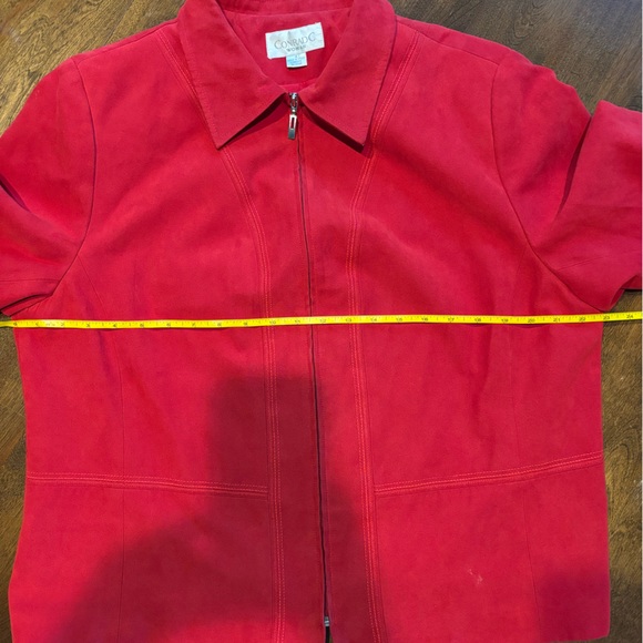 Conrad C Faux Suede Red Jacket - Picture 9 of 14